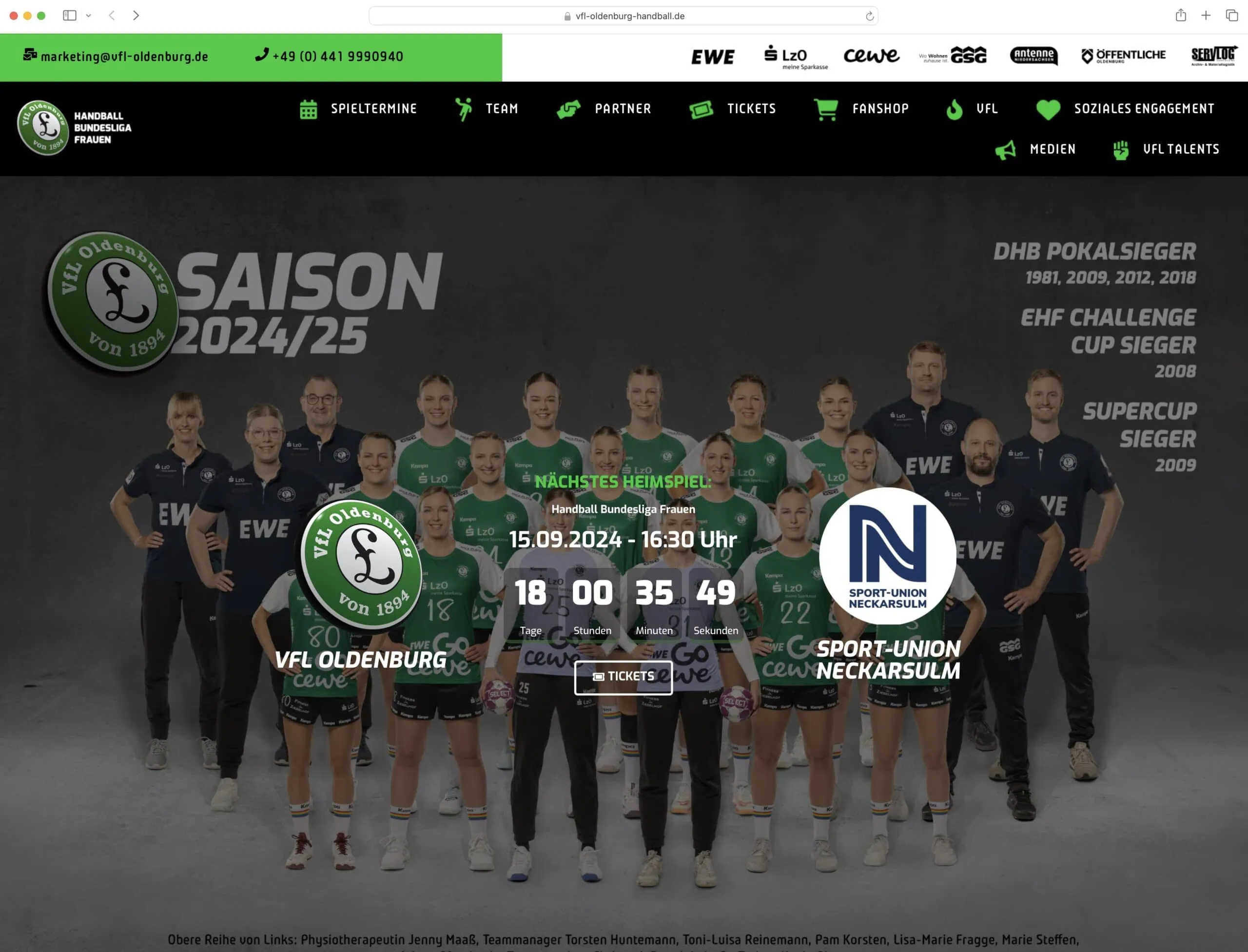 VfL Oldenburg Handball-Bundesliga Frauen Saison 2024/25.