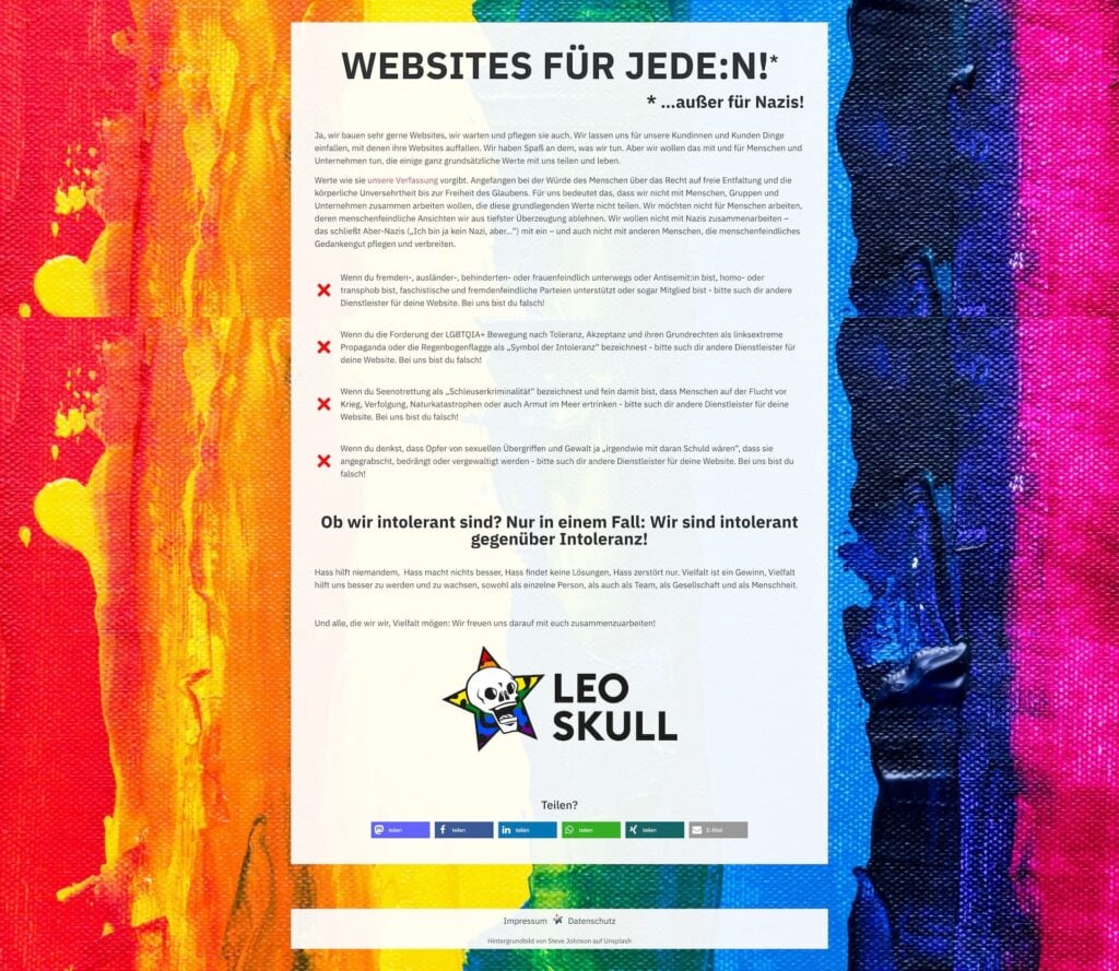Websites für jede*n außer Nazis.