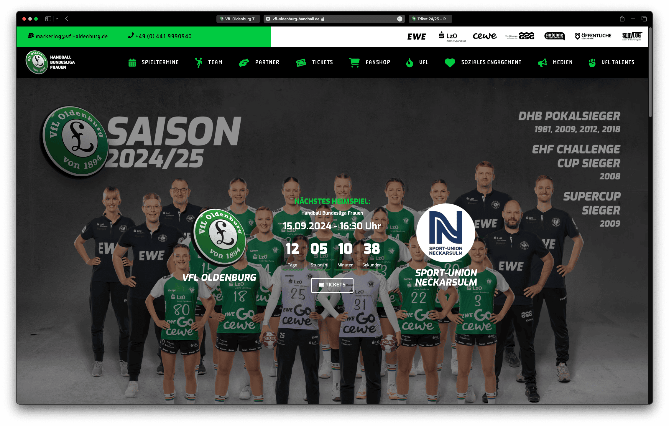 Handballspiel VfL Oldenburg vs Sport-Union Neckarsulm