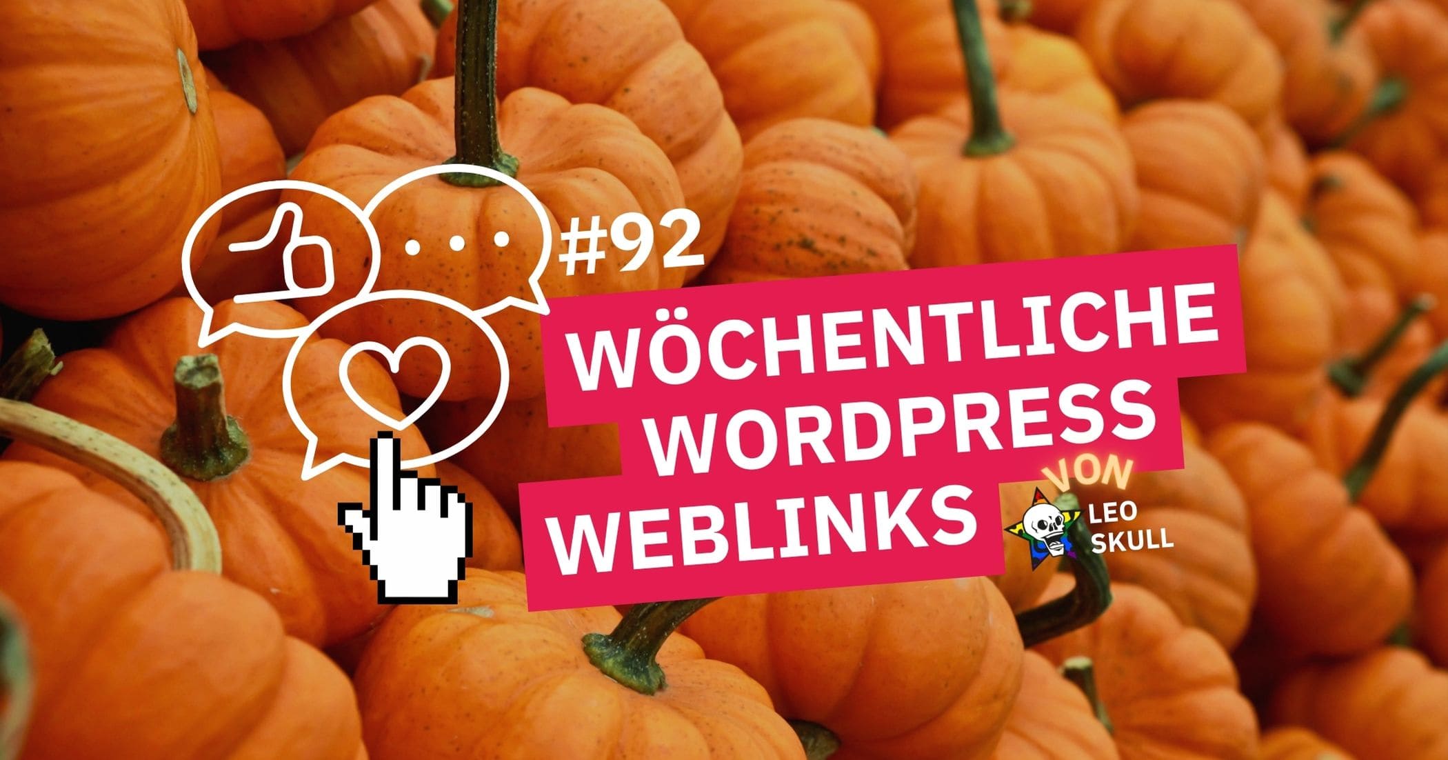 Kürbisse mit WordPress-Weblinks Hinweis