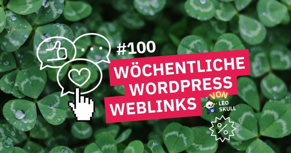 Kleeblätter und Text über WordPress-Weblinks