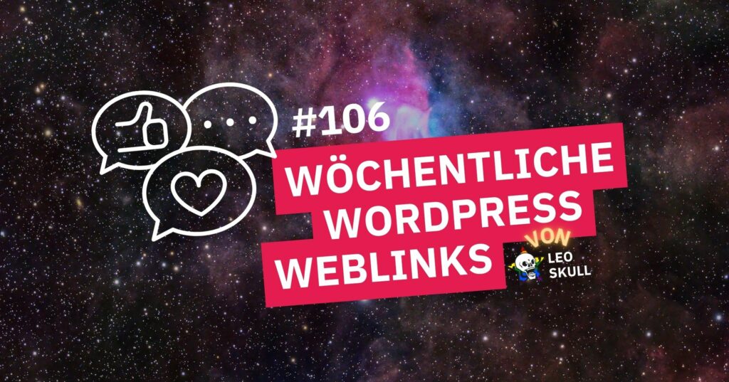 Wöchentliche WordPress-Weblinks im Weltraumhintergrund