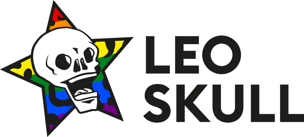 Regenbogen-Stern mit Totenkopf-Logo