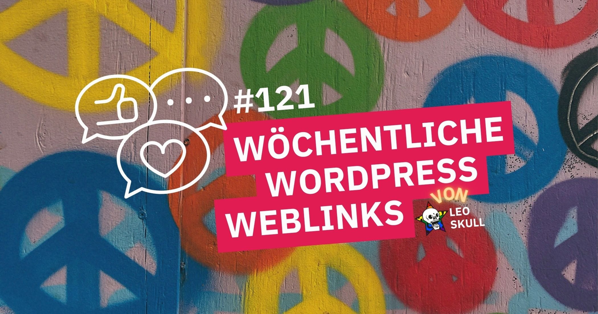 Wöchentliche Wordpress-Weblinks mit Friedenszeichen-Hintergrund