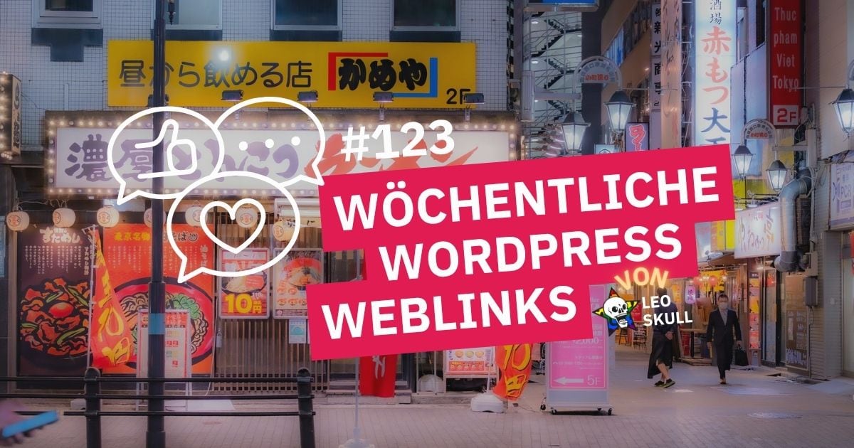 Wöchentliche Wordpress Weblinks vor japanischem Laden