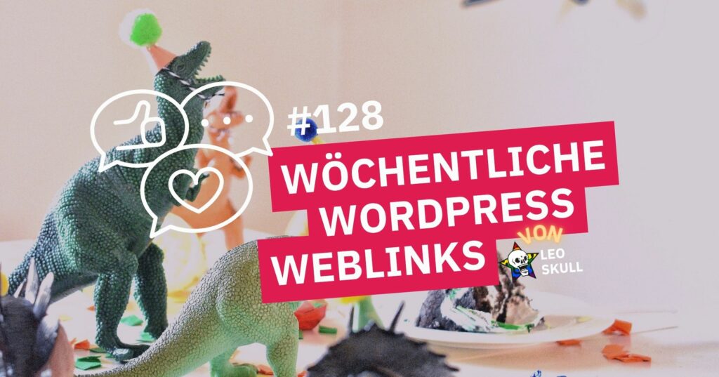 Dinosaurier mit Partyhut und Weblinks-Info