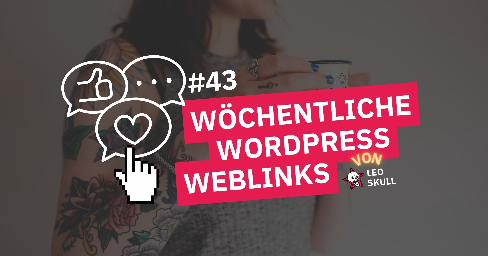 Frau mit Tasse und WordPress News Overlay